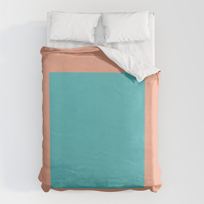 good vibrations // aqua and peach Duvet Cover Gallery Image 6