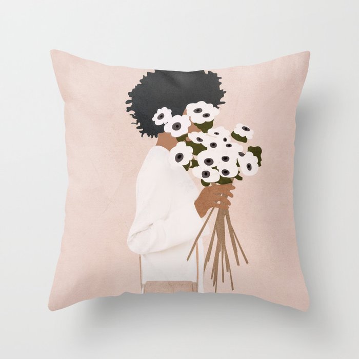 Bouquet of Flowers Throw Pillow Gallery Image 1