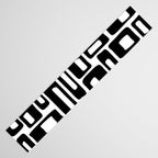 Retro Mid Century Modern Abstract Pattern 336 Black and White Table Runner Gallery Image 3