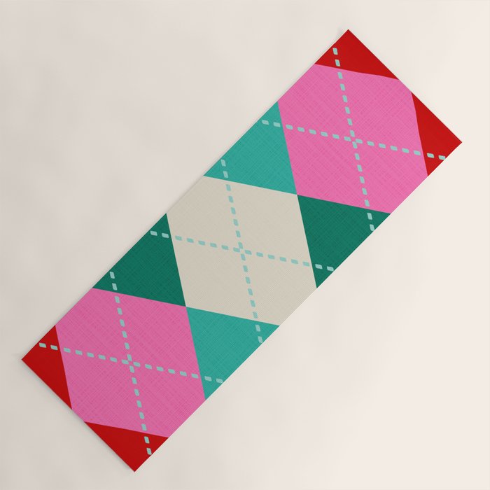 Retro Christmas Knitted Argyle Jumper 1. Yoga Mat Gallery Image 1