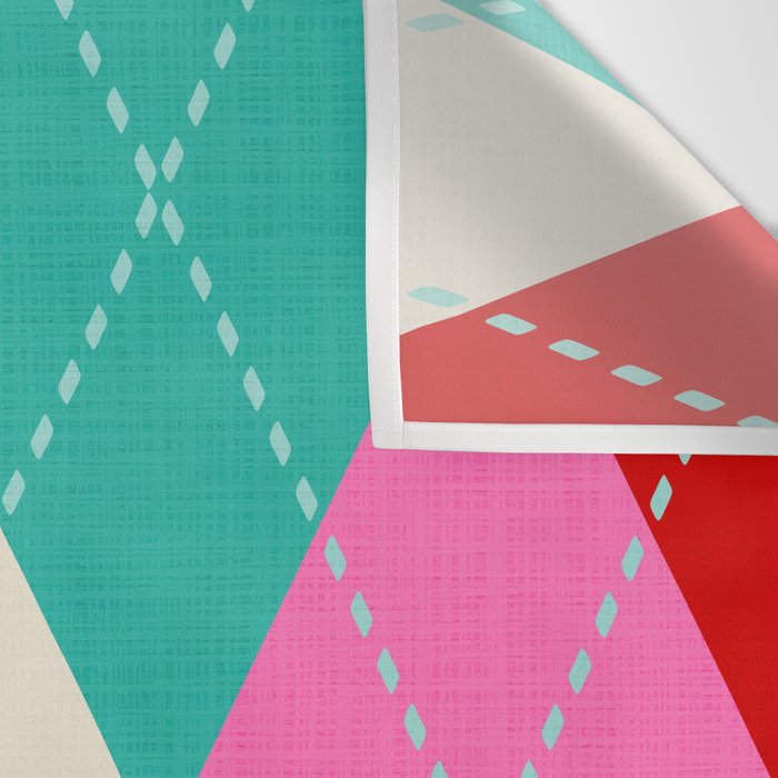 Retro Christmas Knitted Argyle Jumper 1. Wall Tapestry Gallery Image 3