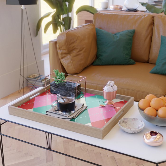 Retro Christmas Knitted Argyle Jumper 1. Serving Tray Gallery Image 2