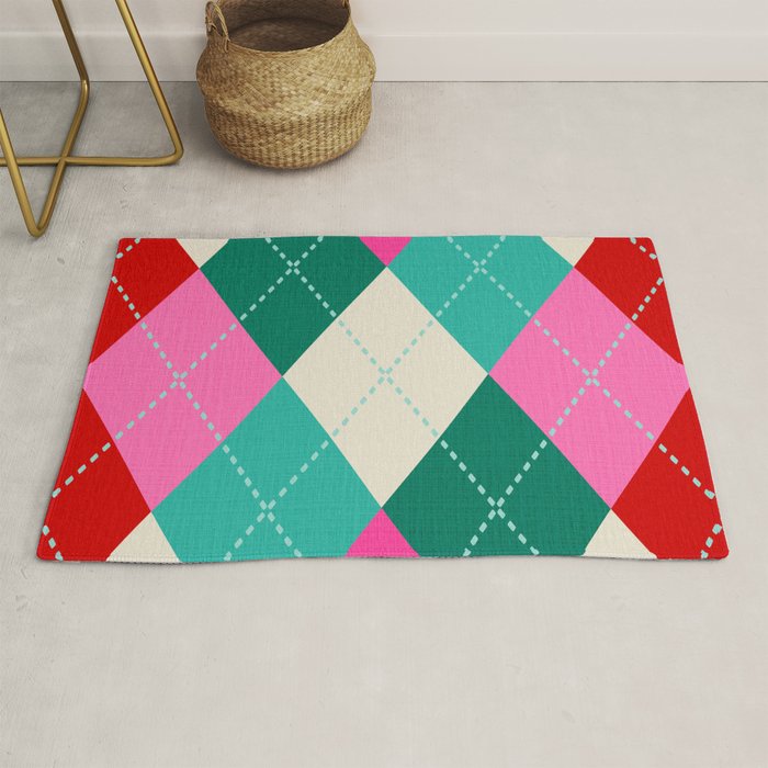 Retro Christmas Knitted Argyle Jumper 1. Rug Gallery Image 1