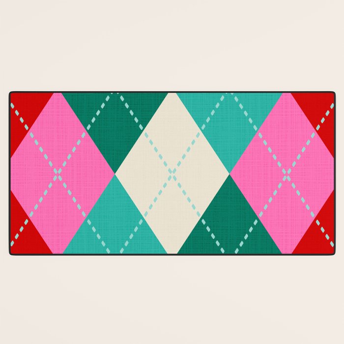 Retro Christmas Knitted Argyle Jumper 1. Desk Mat Gallery Image 3