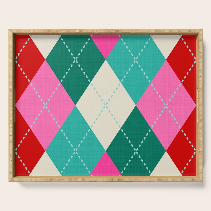 Retro Christmas Knitted Argyle Jumper 1. Serving Tray Gallery Image 1