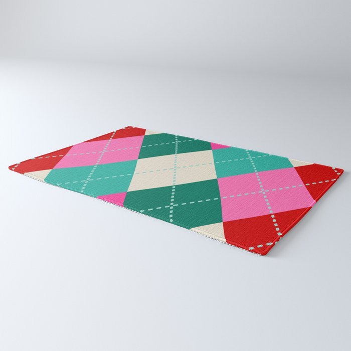 Retro Christmas Knitted Argyle Jumper 1. Rug Gallery Image 3