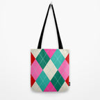 Retro Christmas Knitted Argyle Jumper 1. Tote Bag Gallery Image 2