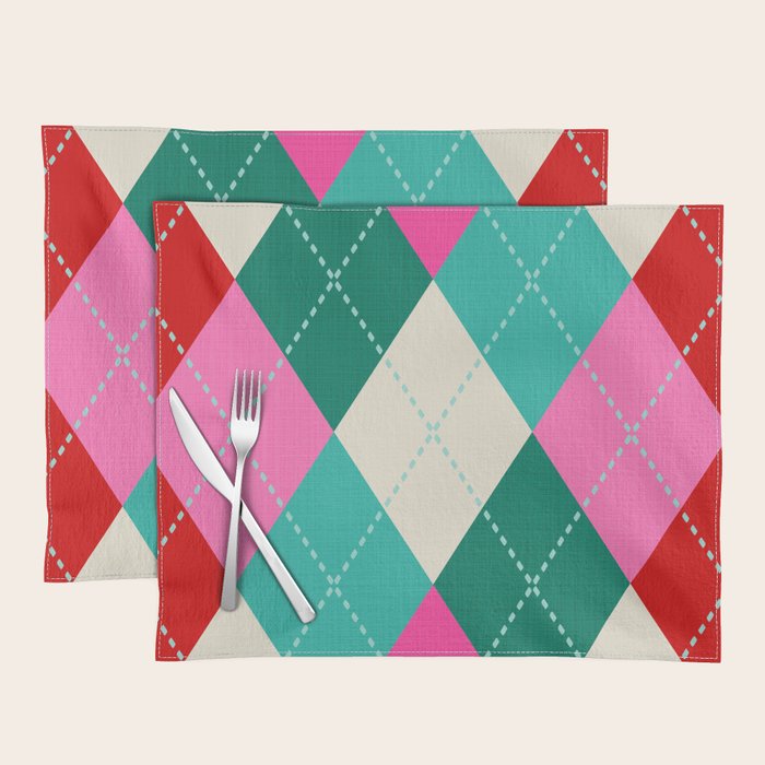 Retro Christmas Knitted Argyle Jumper 1. Placemat Gallery Image 1