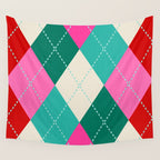 Retro Christmas Knitted Argyle Jumper 1. Wall Tapestry Gallery Image 4