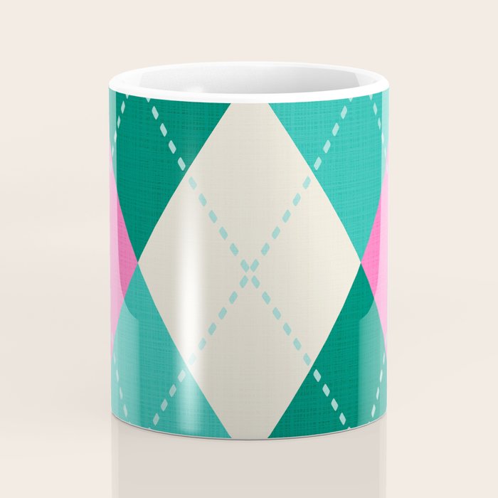 Retro Christmas Knitted Argyle Jumper 1. Coffee Mug Gallery Image 4