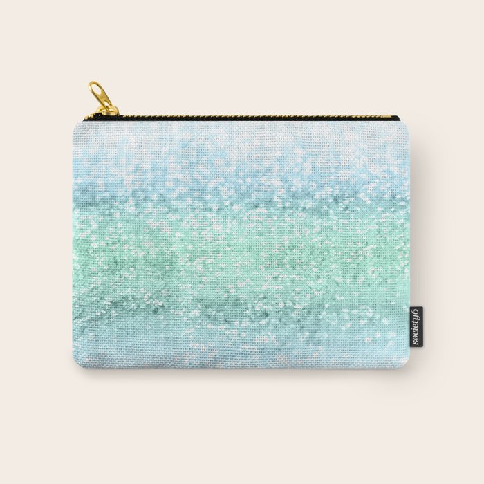 Aqua Seafoam Ocean Glitter #1 (Faux Glitter) #shiny #pastel #decor #art #society6 Carry All Pouch Gallery Image 1