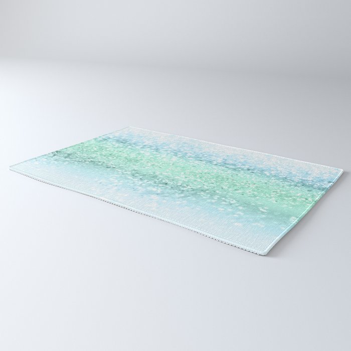 Aqua Seafoam Ocean Glitter #1 (Faux Glitter) #shiny #pastel #decor #art #society6 Rug Gallery Image 3