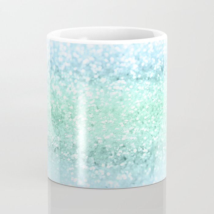 Aqua Seafoam Ocean Glitter #1 (Faux Glitter) #shiny #pastel #decor #art #society6 Coffee Mug Gallery Image 4