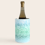 Aqua Seafoam Ocean Glitter #1 (Faux Glitter) #shiny #pastel #decor #art #society6 Wine Chiller Gallery Image 2