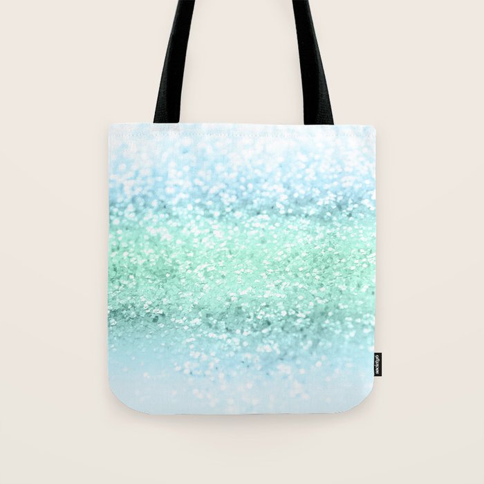 Aqua Seafoam Ocean Glitter #1 (Faux Glitter) #shiny #pastel #decor #art #society6 Tote Bag Gallery Image 1