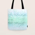Aqua Seafoam Ocean Glitter #1 (Faux Glitter) #shiny #pastel #decor #art #society6 Tote Bag Gallery Image 1