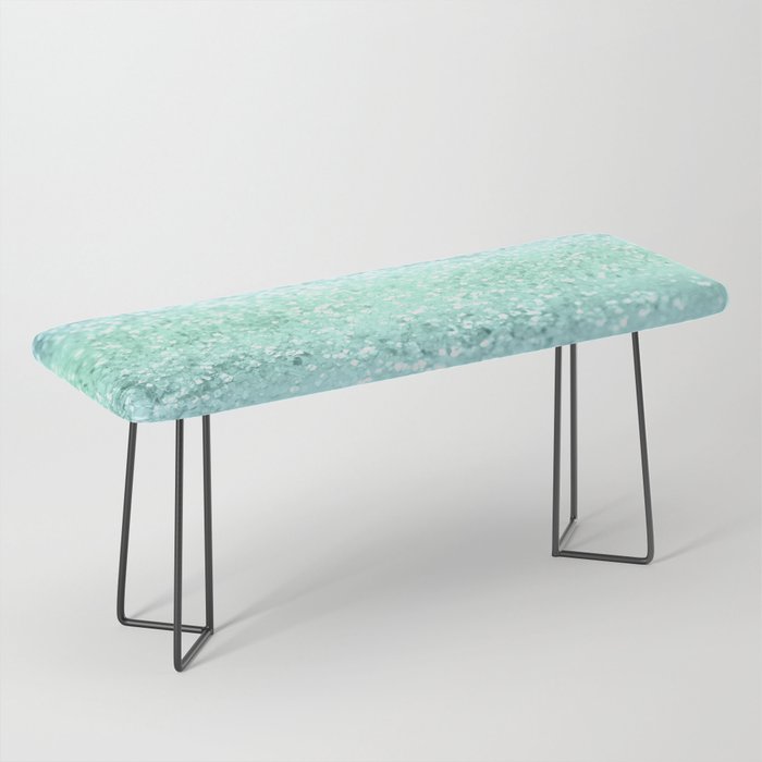 Aqua Seafoam Ocean Glitter #1 (Faux Glitter) #shiny #pastel #decor #art #society6 Bench Gallery Image 1