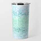 Aqua Seafoam Ocean Glitter #1 (Faux Glitter) #shiny #pastel #decor #art #society6 Travel Mug Gallery Image 1