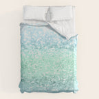 Aqua Seafoam Ocean Glitter #1 (Faux Glitter) #shiny #pastel #decor #art #society6 Duvet Cover Gallery Image 6