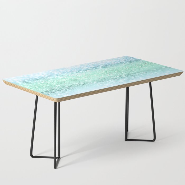 Aqua Seafoam Ocean Glitter #1 (Faux Glitter) #shiny #pastel #decor #art #society6 Coffee Table Gallery Image 1