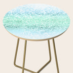 Aqua Seafoam Ocean Glitter #1 (Faux Glitter) #shiny #pastel #decor #art #society6 Side Table Gallery Image 2