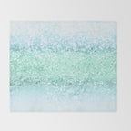 Aqua Seafoam Ocean Glitter #1 (Faux Glitter) #shiny #pastel #decor #art #society6 Throw Blanket Gallery Image 2