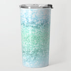 Aqua Seafoam Ocean Glitter #1 (Faux Glitter) #shiny #pastel #decor #art #society6 Travel Mug Gallery Image 2