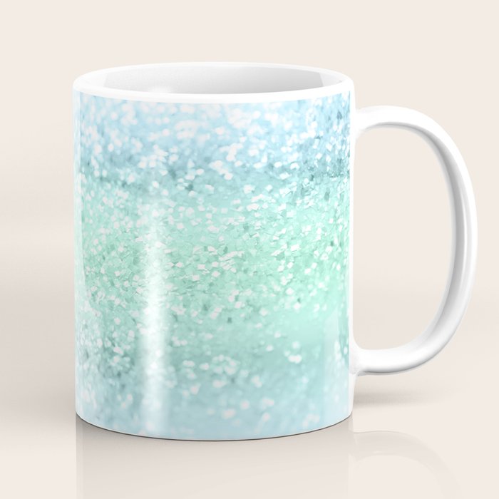 Aqua Seafoam Ocean Glitter #1 (Faux Glitter) #shiny #pastel #decor #art #society6 Coffee Mug Gallery Image 1