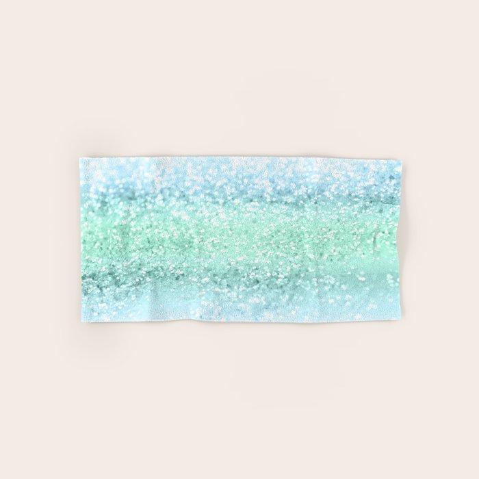 Aqua Seafoam Ocean Glitter #1 (Faux Glitter) #shiny #pastel #decor #art #society6 Bath Towel Gallery Image 1