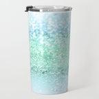 Aqua Seafoam Ocean Glitter #1 (Faux Glitter) #shiny #pastel #decor #art #society6 Travel Mug Gallery Image 3
