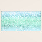 Aqua Seafoam Ocean Glitter #1 (Faux Glitter) #shiny #pastel #decor #art #society6 Desk Mat Gallery Image 3