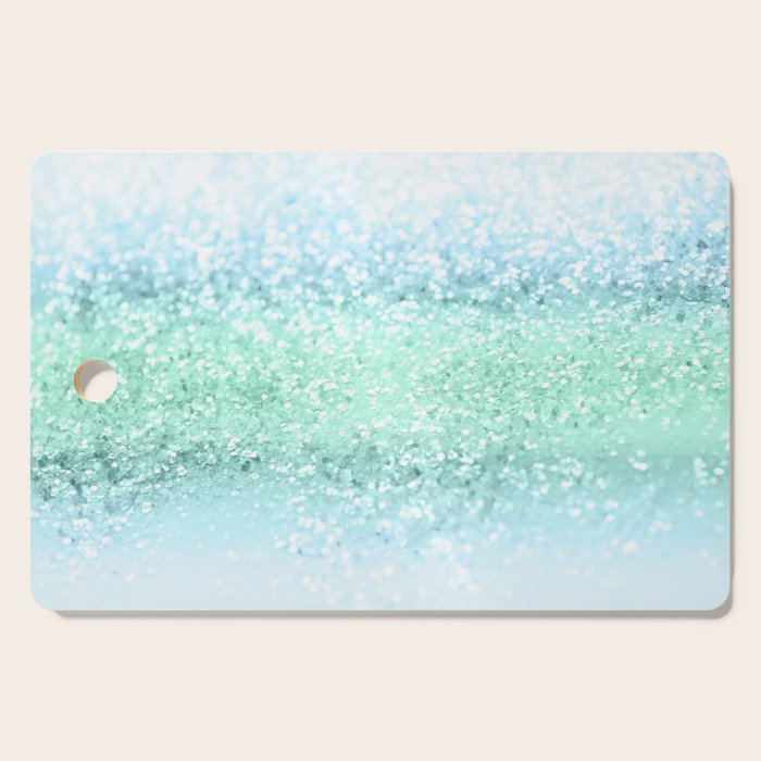 Aqua Seafoam Ocean Glitter #1 (Faux Glitter) #shiny #pastel #decor #art #society6 Cutting Board Gallery Image 1