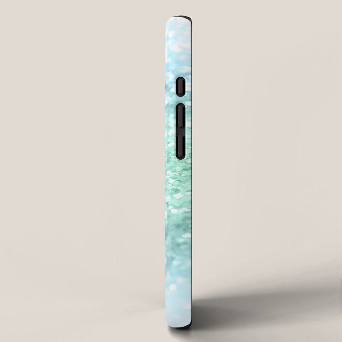 Aqua Seafoam Ocean Glitter #1 (Faux Glitter) #shiny #pastel #decor #art #society6 iPhone Case Gallery Image 2