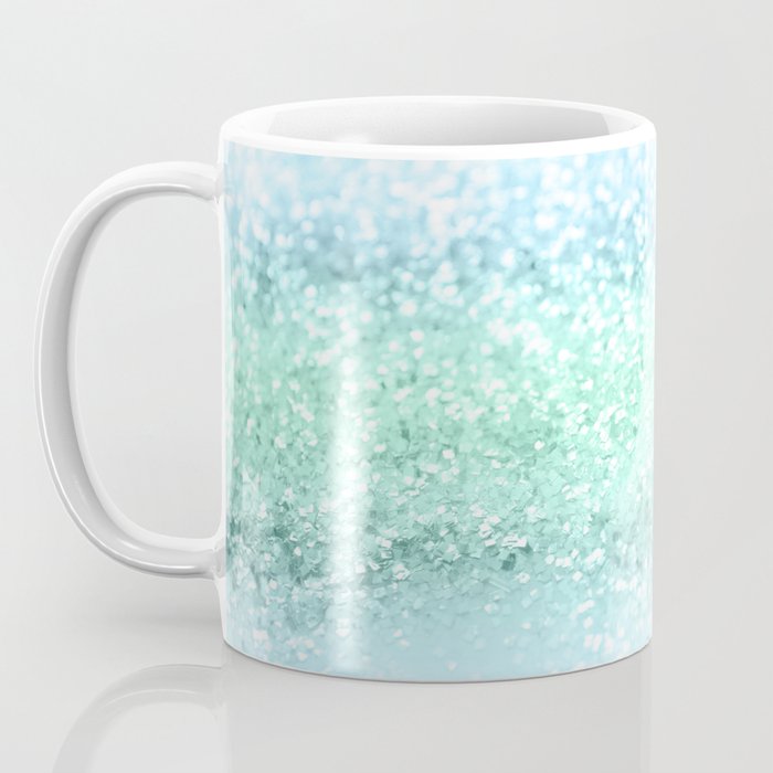 Aqua Seafoam Ocean Glitter #1 (Faux Glitter) #shiny #pastel #decor #art #society6 Coffee Mug Gallery Image 3