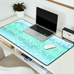 Aqua Seafoam Ocean Glitter #1 (Faux Glitter) #shiny #pastel #decor #art #society6 Desk Mat Gallery Image 2