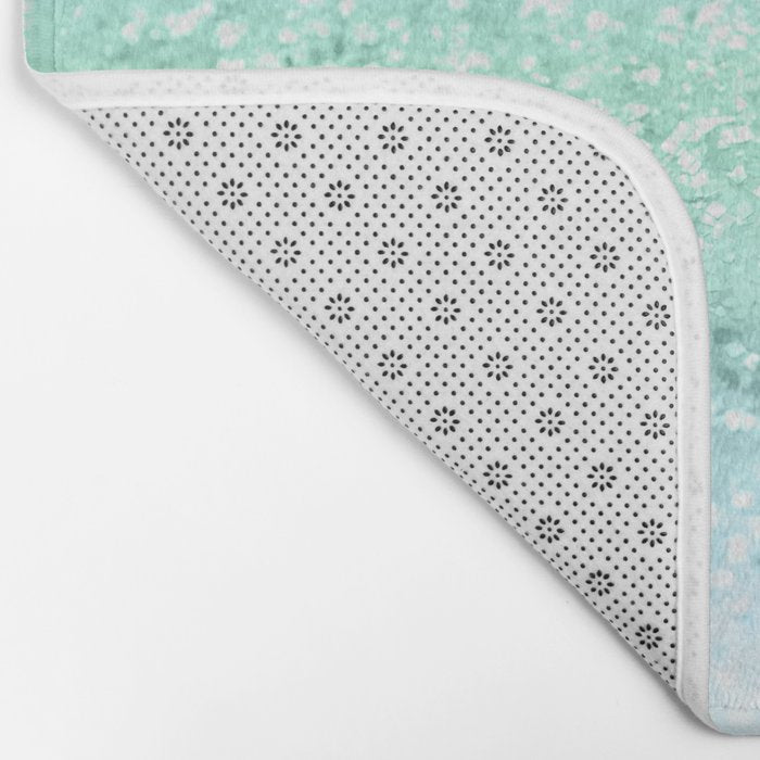 Aqua Seafoam Ocean Glitter #1 (Faux Glitter) #shiny #pastel #decor #art #society6 Bath Mat Gallery Image 2
