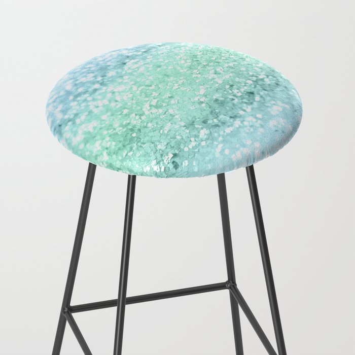 Aqua Seafoam Ocean Glitter #1 (Faux Glitter) #shiny #pastel #decor #art #society6 Stool Gallery Image 2