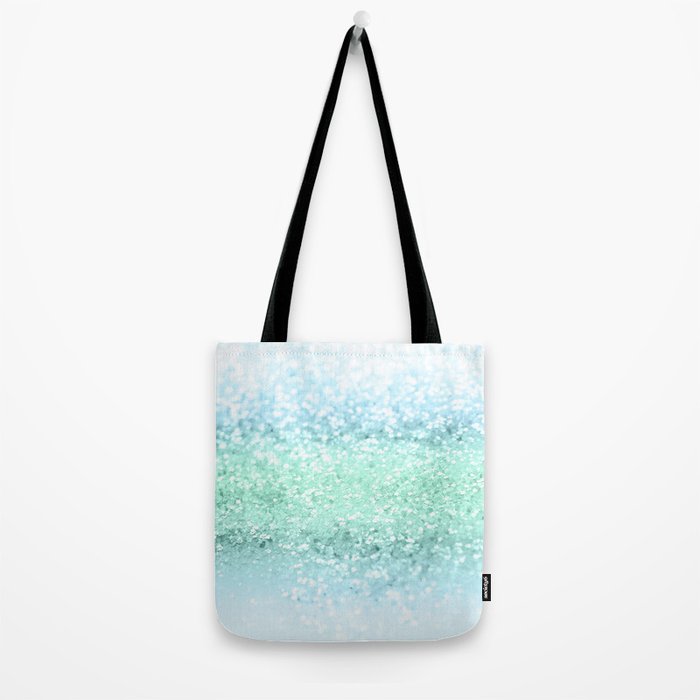 Aqua Seafoam Ocean Glitter #1 (Faux Glitter) #shiny #pastel #decor #art #society6 Tote Bag Gallery Image 2