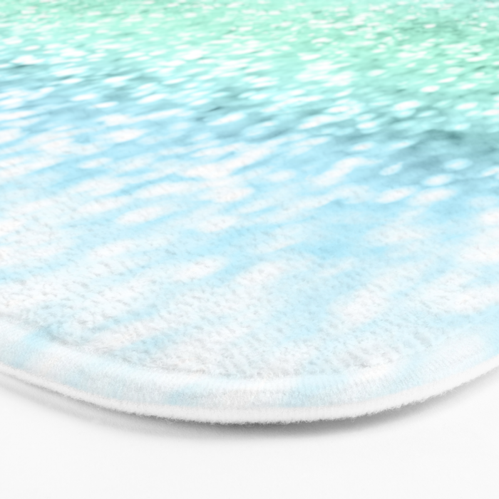 Aqua Seafoam Ocean Glitter #1 (Faux Glitter) #shiny #pastel #decor #art #society6 Bath Mat Gallery Image 3