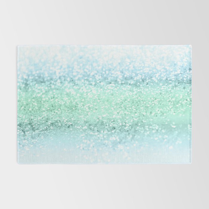 Aqua Seafoam Ocean Glitter #1 (Faux Glitter) #shiny #pastel #decor #art #society6 Rug Gallery Image 2