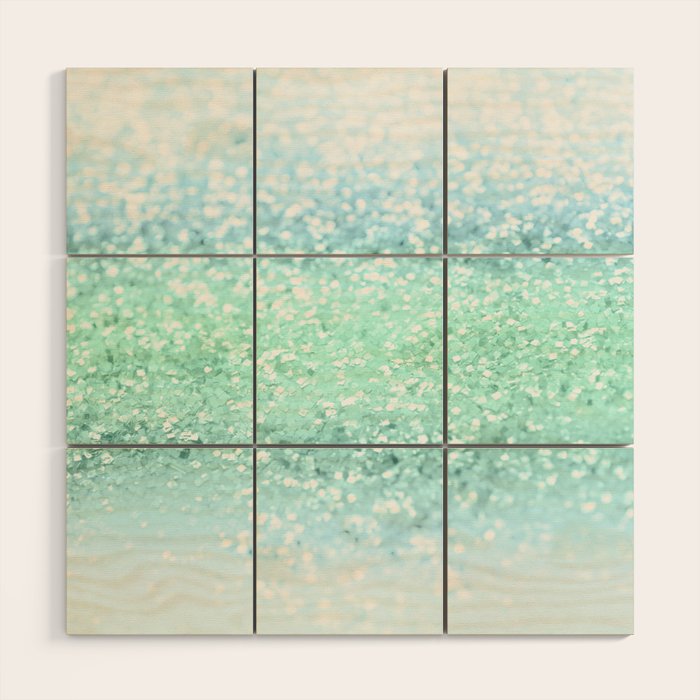 Aqua Seafoam Ocean Glitter #1 (Faux Glitter) #shiny #pastel #decor #art #society6 Wood Wall Art Gallery Image 1