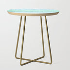 Aqua Seafoam Ocean Glitter #1 (Faux Glitter) #shiny #pastel #decor #art #society6 Side Table Gallery Image 1