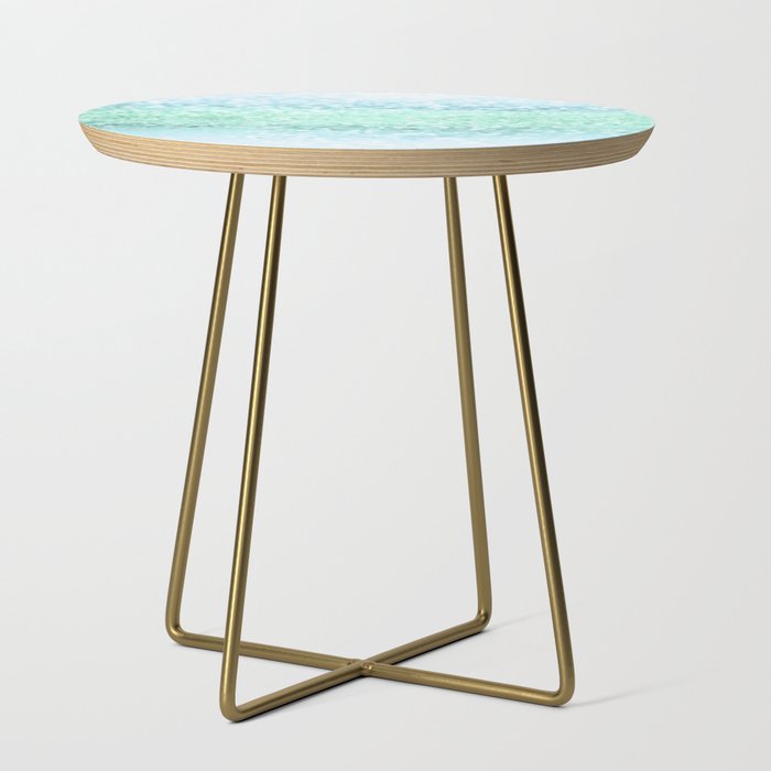 Aqua Seafoam Ocean Glitter #1 (Faux Glitter) #shiny #pastel #decor #art #society6 Side Table Gallery Image 1
