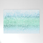 Aqua Seafoam Ocean Glitter #1 (Faux Glitter) #shiny #pastel #decor #art #society6 Welcome Mat Gallery Image 1
