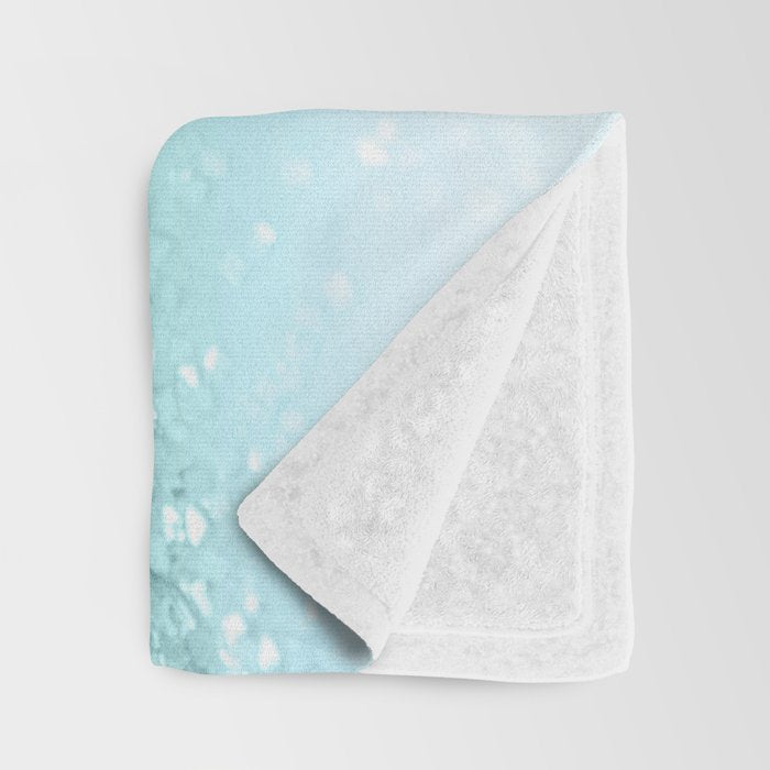 Aqua Seafoam Ocean Glitter #1 (Faux Glitter) #shiny #pastel #decor #art #society6 Throw Blanket Gallery Image 3