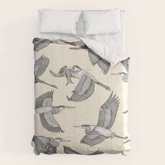 great blue herons pearl Comforter Gallery Image 6