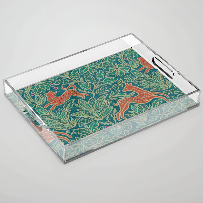 Jungle Fawn and Cat Acrylic Tray Gallery Image 1