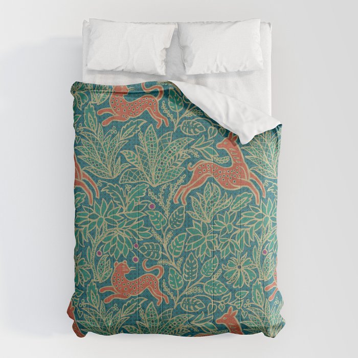 Jungle Fawn and Cat Comforter Gallery Image 1