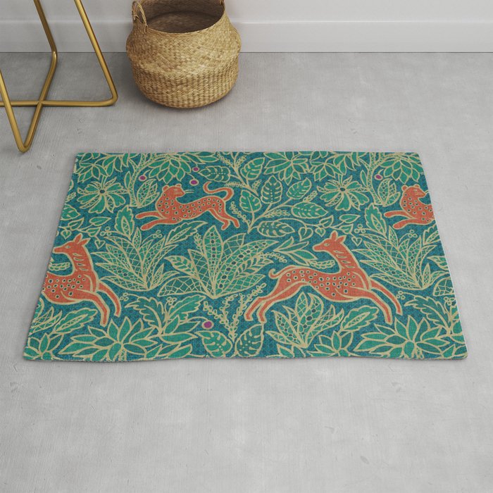 Jungle Fawn and Cat Rug Gallery Image 1