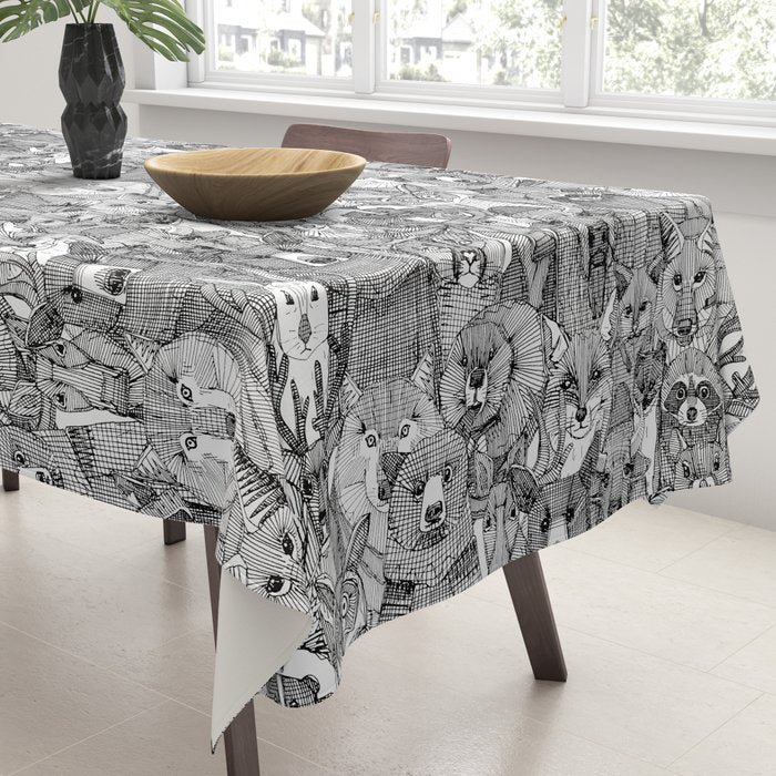 canadian animals black white Tablecloth Gallery Image 3